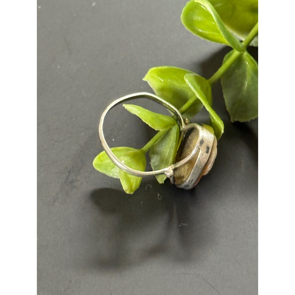 Vintage Sterling Silver Shell Cameo Ring Size 8.25 Carved Portrait 925 Jewelry - Picture 9 of 9
